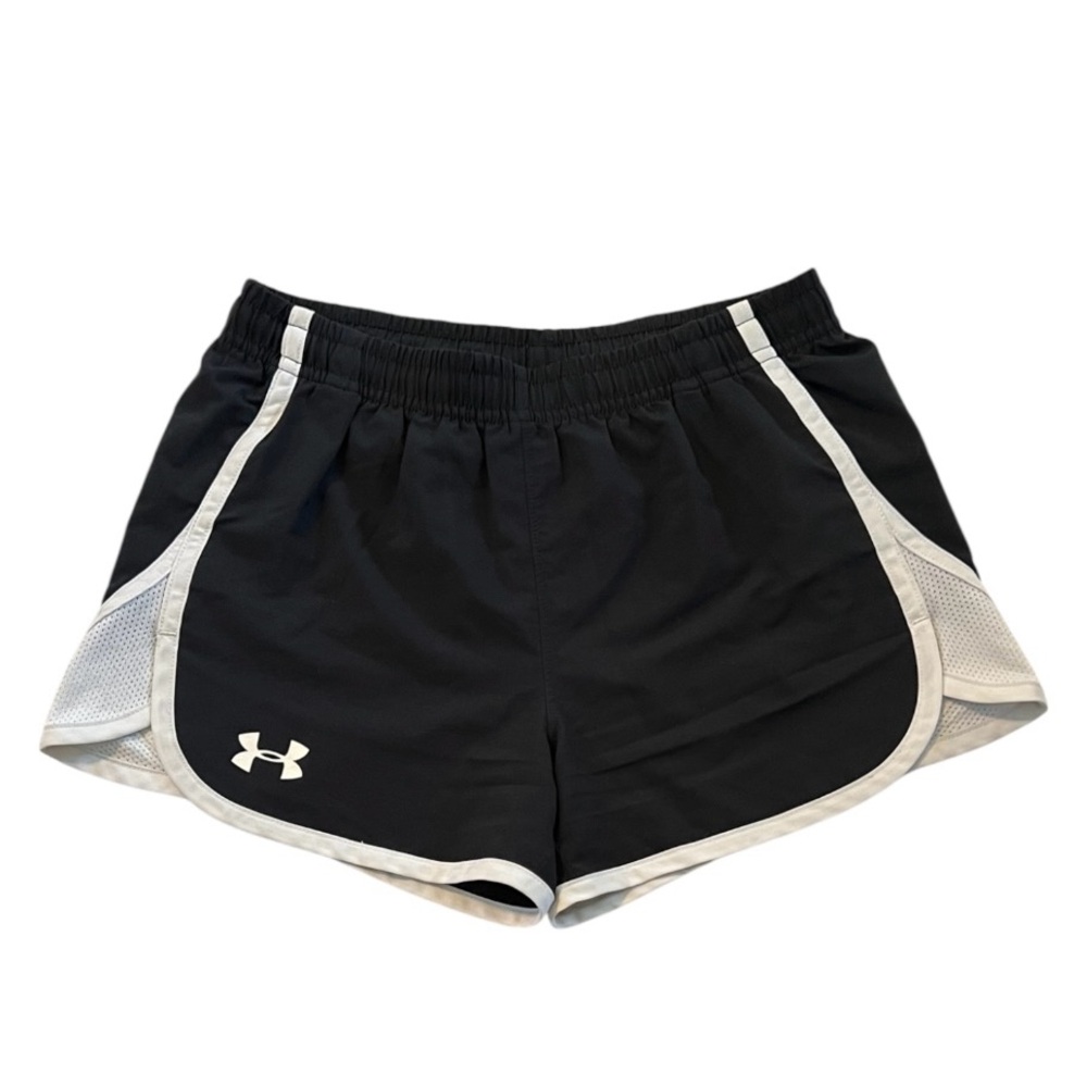 Under Armour Black and White Performance Running Shorts
